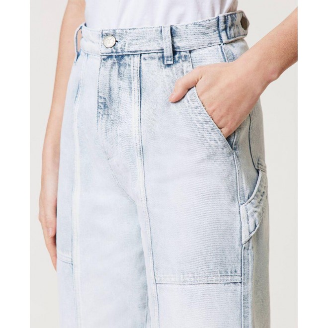 Cargo jeans with frog fasteners