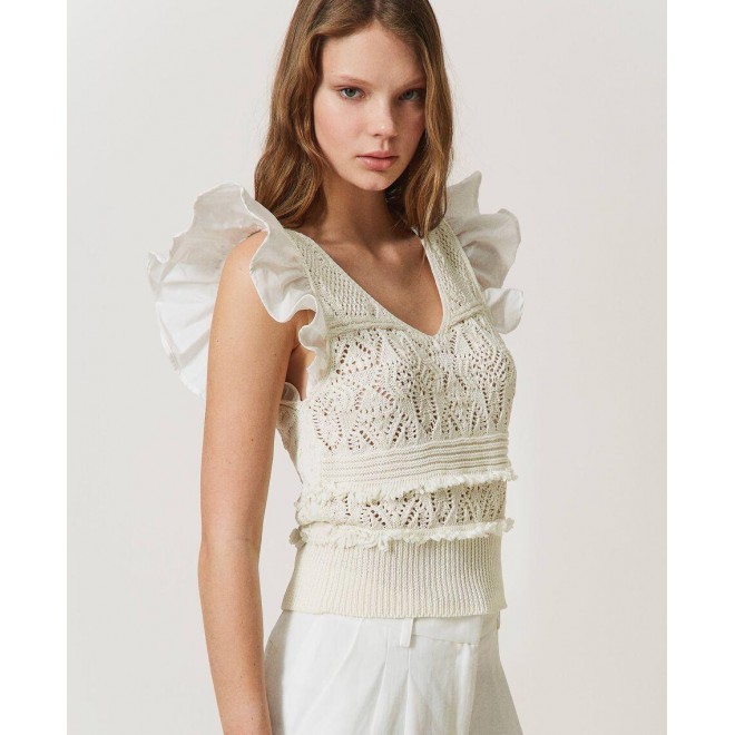 Crochet top with fringes