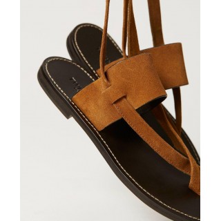 Suede thong sandals