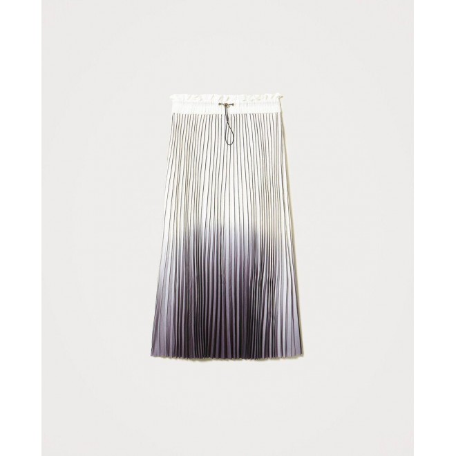 Pleated skirt with fadeout print
