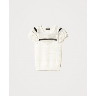 “Polis” knit top with fringes