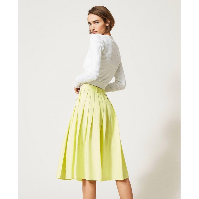 Poplin skirt with embroideries