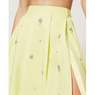 Poplin skirt with embroideries