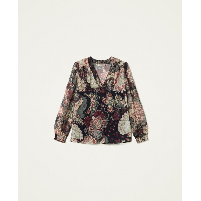 Floral creponne blouse