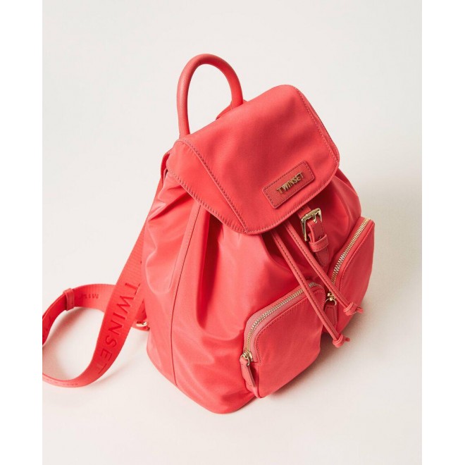 Technical satin backpack